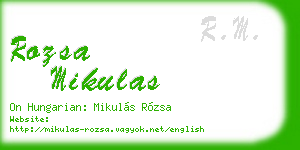 rozsa mikulas business card