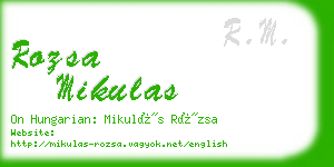rozsa mikulas business card